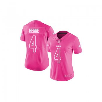 Women's Limited Chad Henne Pink Jersey - #4 Football Kansas City Chiefs Rush Fashion