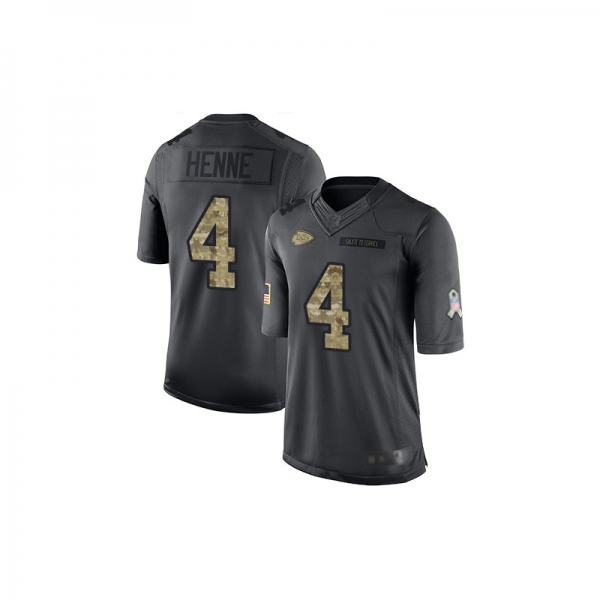 Limited Men's Chad Henne Black Jersey - #4 Football Kansas City Chiefs 2016 Salute to Service