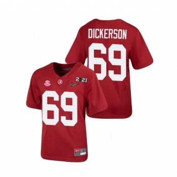 Youth Alabama Crimson Tide Landon Dickerson Crimson 2021 National Championship Jersey