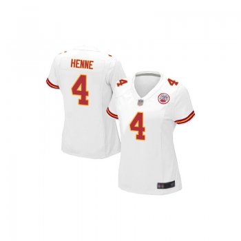 Women's Game Chad Henne White Road Jersey - #4 Football Kansas City Chiefs