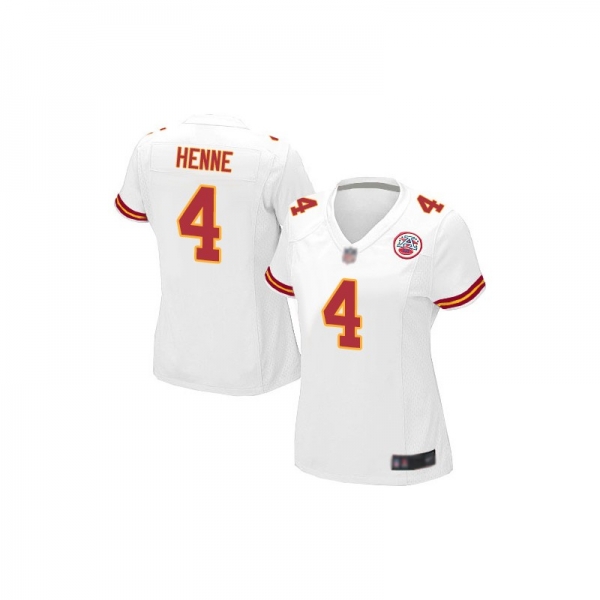 Women's Game Chad Henne White Road Jersey - #4 Football Kansas City Chiefs