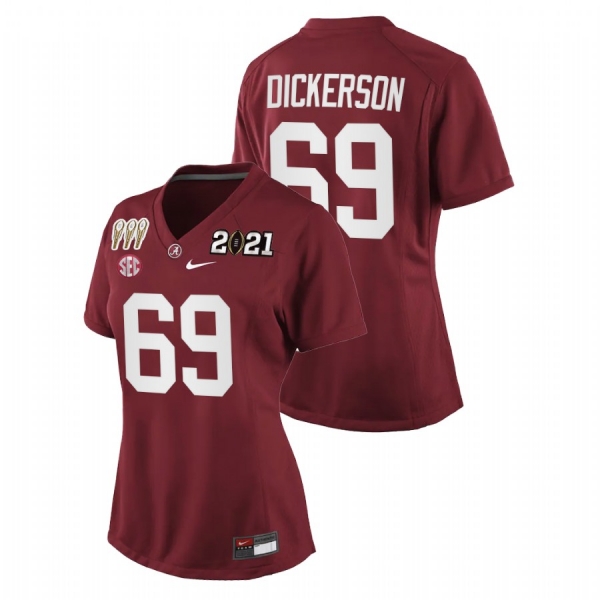 Women's Alabama Crimson Tide Landon Dickerson Crimson 3X CFP National Championship Special Edition Jersey