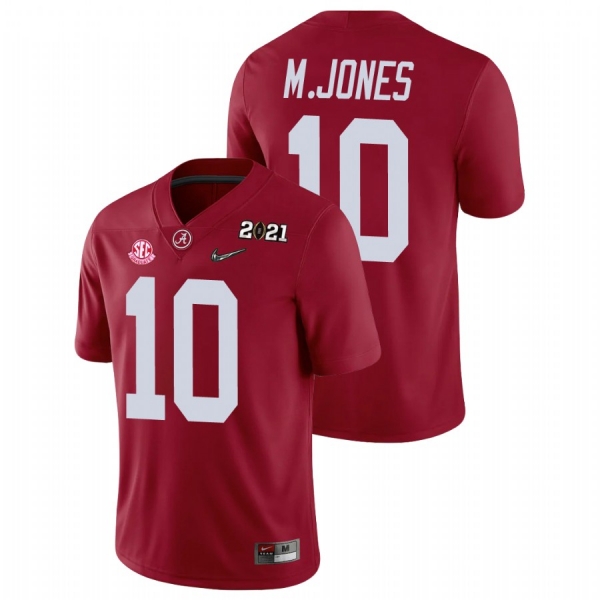 Men's Alabama Crimson Tide Mac Jones Crimson 2021 National Championship Jersey