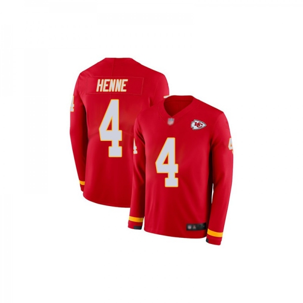 Youth Limited Chad Henne Red Jersey - #4 Football Kansas City Chiefs Therma Long Sleeve