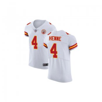 Elite Men's Chad Henne White Road Jersey - #4 Football Kansas City Chiefs Vapor Untouchable