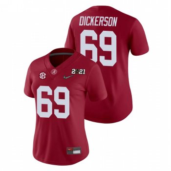 Women's Alabama Crimson Tide Landon Dickerson Crimson 2021 National Championship College Football Jersey