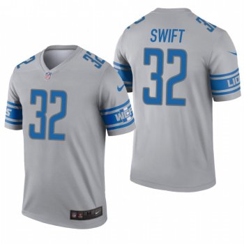 Detroit Lions #32 D'Andre Swift Gray Inverted Legend Jersey