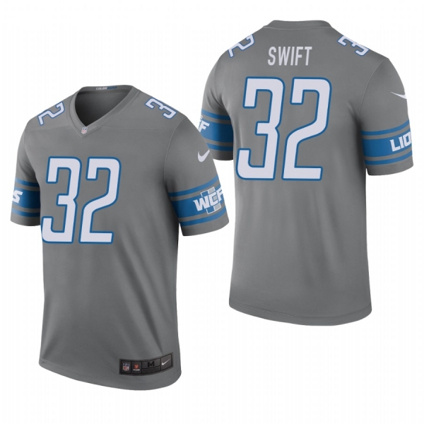 D'Andre Swift Detroit Lions Steel Color Rush Legend Jersey 2020 NFL Draft