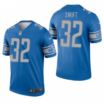 Lions #32 D'Andre Swift Blue Legend Jersey