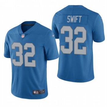 D'Andre Swift #32 Detroit Lions Blue 2020 NFL Draft Throwback Vapor Limited Jersey