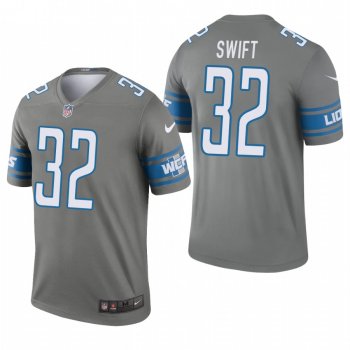 Lions #32 D'Andre Swift Steel Legend Jersey