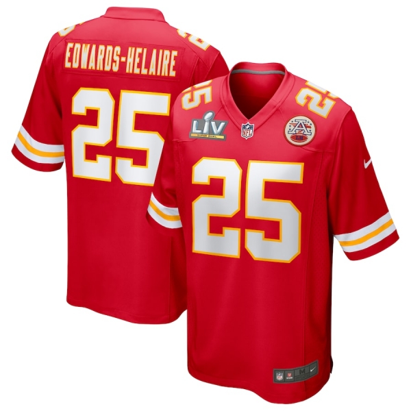 Men's Kansas City Chiefs Clyde Edwards-Helaire Nike Red Super Bowl LV Bound Game Jersey