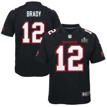 Youth Tampa Bay Buccaneers Tom Brady Nike Black Super Bowl LV Bound Game Fashion Jersey