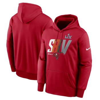 Men's Tampa Bay Buccaneers Nike Red Super Bowl LV Bound Lockup Logo Pullover Hoodie