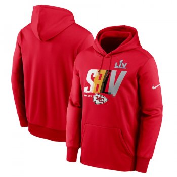 Men's Kansas City Chiefs Nike Red Super Bowl LV Bound Lockup Logo Pullover Hoodie