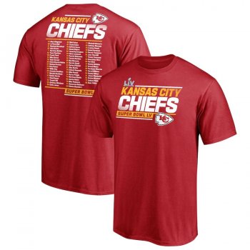 Men's Kansas City Chiefs Fanatics Branded Red Super Bowl LV Bound Play Action Roster T-Shirt