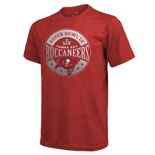 Men's Tampa Bay Buccaneers Fanatics Branded Red Super Bowl LV Bound In The Zone Metallic T-Shirt