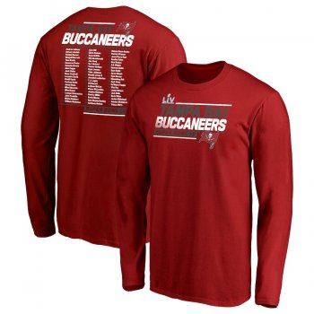 Men's Tampa Bay Buccaneers Fanatics Branded Red Super Bowl LV Bound Play Action Roster Long Sleeve T-Shirt