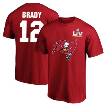 Men's Tampa Bay Buccaneers Tom Brady Fanatics Branded Red Super Bowl LV Bound Big & Tall Name & Number T-Shirt