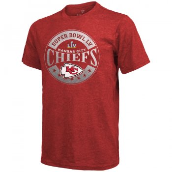 Men's Kansas City Chiefs Fanatics Branded Red Super Bowl LV Bound In The Zone Metallic T-Shirt