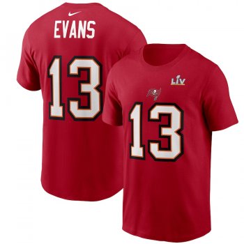 Men's Tampa Bay Buccaneers Mike Evans Nike Red Super Bowl LV Bound Name & Number T-Shirt