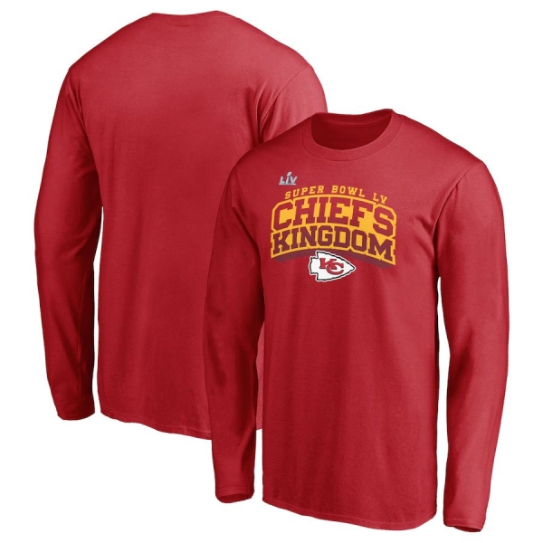 Men's Kansas City Chiefs Fanatics Branded Red Super Bowl LV Bound Break Speed Long Sleeve T-Shirt