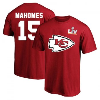 Men's Kansas City Chiefs Patrick Mahomes Fanatics Branded Red Super Bowl LV Bound Big & Tall Name & Number T-Shirt