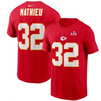 Men's Kansas City Chiefs Tyrann Mathieu Nike Red Super Bowl LV Bound Name & Number T-Shirt