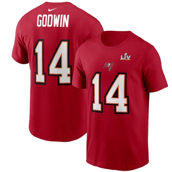 Men's Tampa Bay Buccaneers Chris Godwin Nike Red Super Bowl LV Bound Name & Number T-Shirt