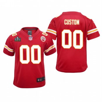 Youth Kansas City Chiefs Custom Super Bowl LV Game Jersey - Red