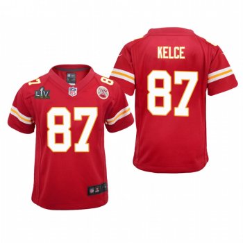 Youth Kansas City Chiefs Travis Kelce Super Bowl LV Game Jersey - Red