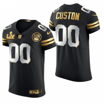 Kansas City Chiefs Custom Super Bowl LV Black Golden Edition Elite Jersey