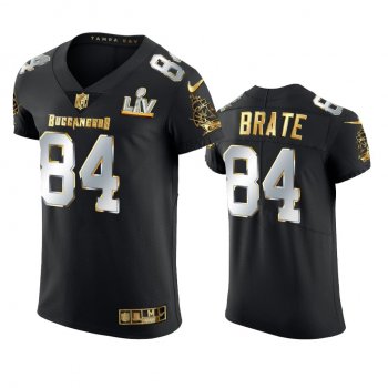 Cameron Brate Buccaneers Black Super Bowl LV Golden Elite Jersey