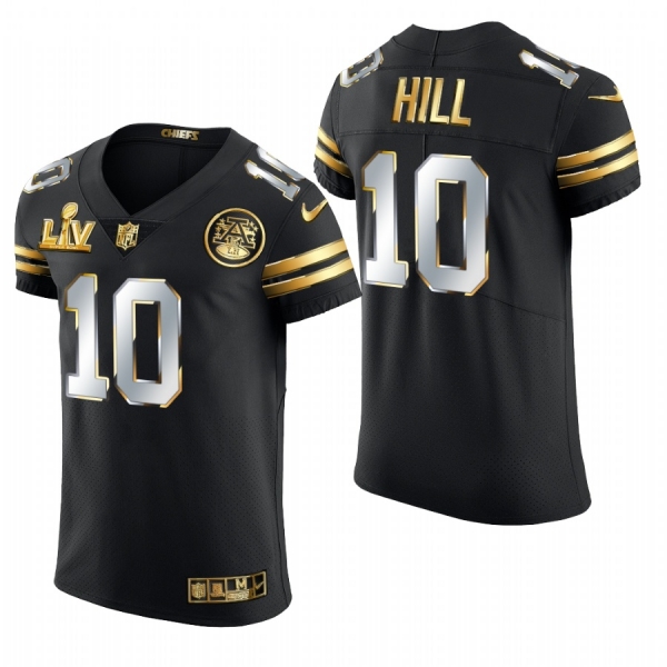 Kansas City Chiefs Tyreek Hill Super Bowl LV Black Golden Edition Elite Jersey