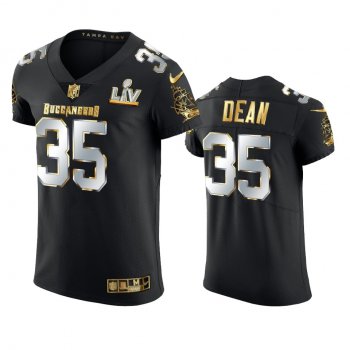 Jamel Dean Buccaneers Black Super Bowl LV Golden Elite Jersey