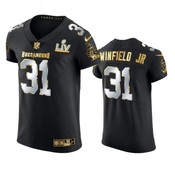 Antoine Winfield Jr. Buccaneers Black Super Bowl LV Golden Elite Jersey