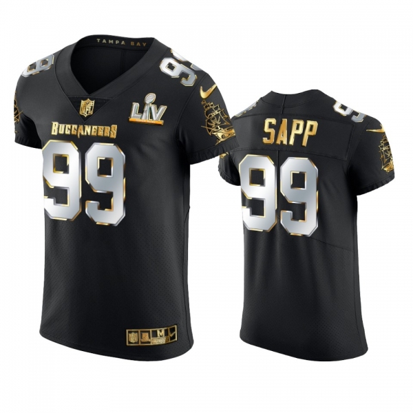 Warren Sapp Buccaneers Black Super Bowl LV Golden Elite Jersey