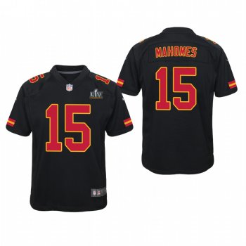 Youth Kansas City Chiefs Patrick Mahomes Super Bowl LV Game Jersey - Black