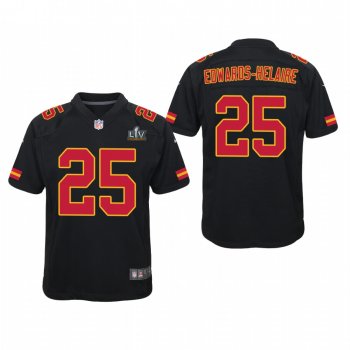 Youth Kansas City Chiefs Clyde Edwards-Helaire Super Bowl LV Game Jersey - Black