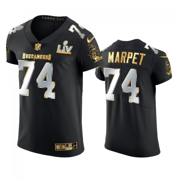 Ali Marpet Buccaneers Black Super Bowl LV Golden Elite Jersey