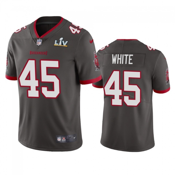 Tampa Bay Buccaneers Devin White Pewter Super Bowl LV Vapor Limited Jersey