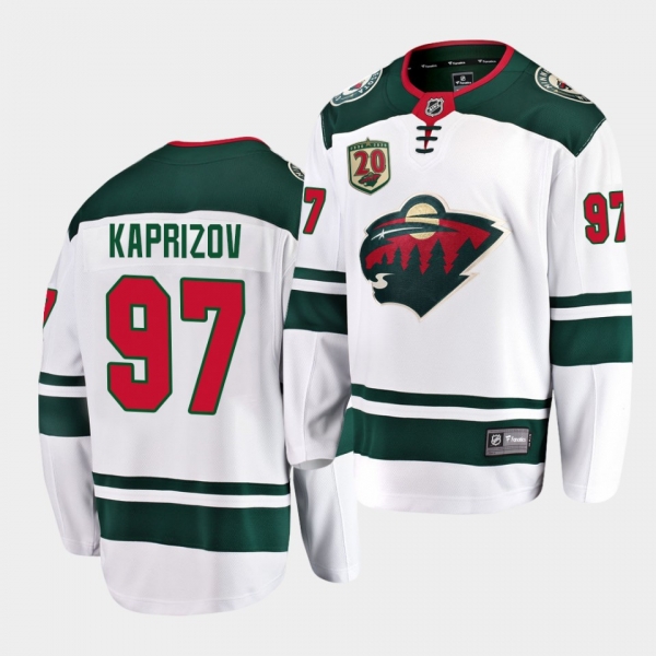 Kirill kaprizov Minnesota Wild 2020-21 20th Anniversary White Away Men Jersey