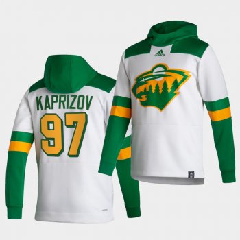 Minnesota Wild Kirill kaprizov 2021 Reverse Retro White Pullover Men Hoodie