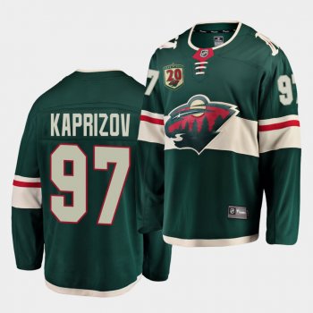 Kirill kaprizov Minnesota Wild 2020-21 20th Anniversary Green Home Men Jersey