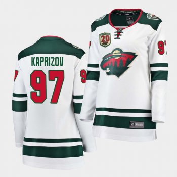 Women Kirill kaprizov Wild #97 2020-21 20th Anniversary Away Jersey