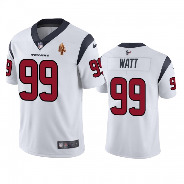 Houston Texans J.J. Watt White Walter Payton Man of the Year Award Patch Jersey