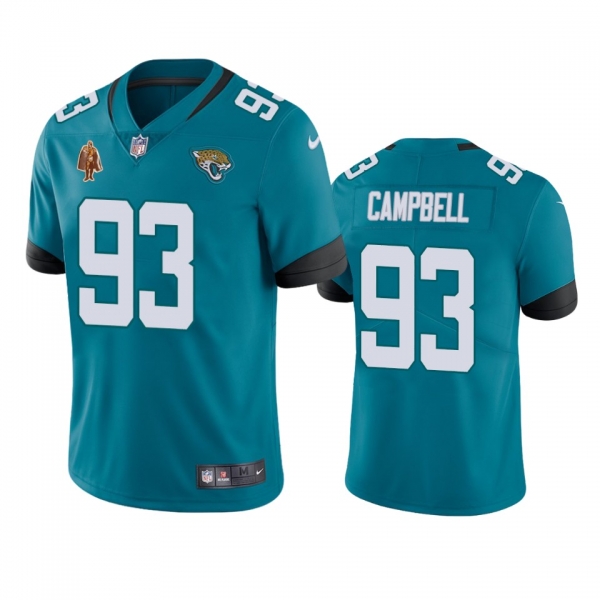 Jacksonville Jaguars Calais Campbell Teal Walter Payton Man of the Year Award Patch Jersey