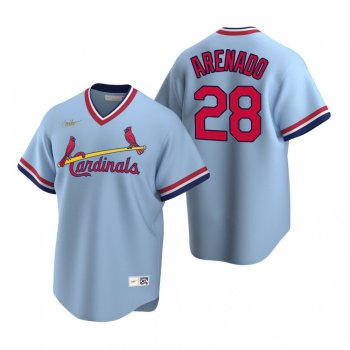 Men's St. Louis Cardinals Nolan Arenado Nike Light Blue Cooperstown Collection Road Jersey