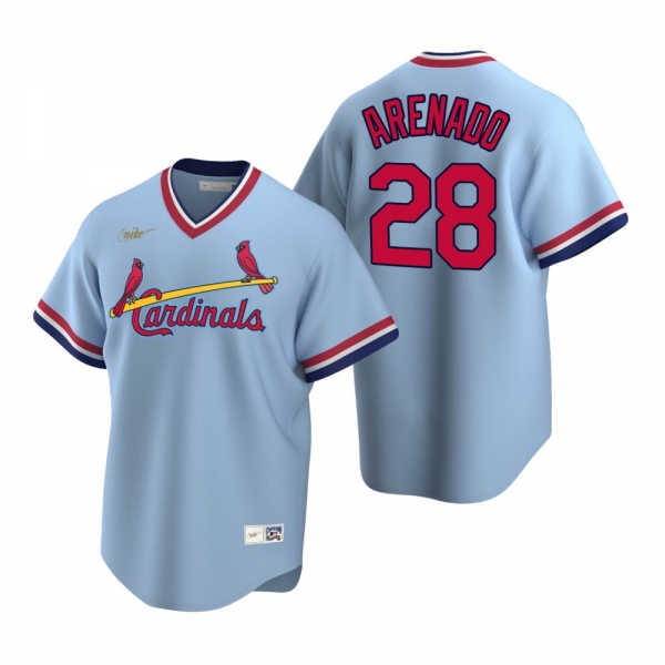 Men's St. Louis Cardinals Nolan Arenado Nike Light Blue Cooperstown Collection Road Jersey