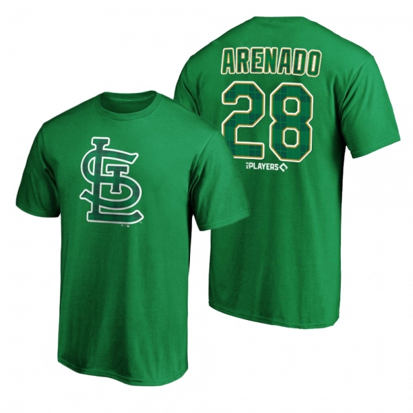 Men's St. Louis Cardinals Nolan Arenado Green Emerald Plaid T-Shirt